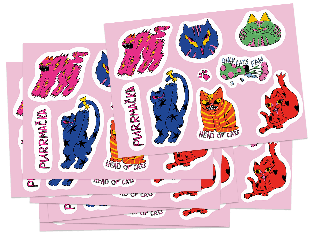 PurrMacka sticker sheets